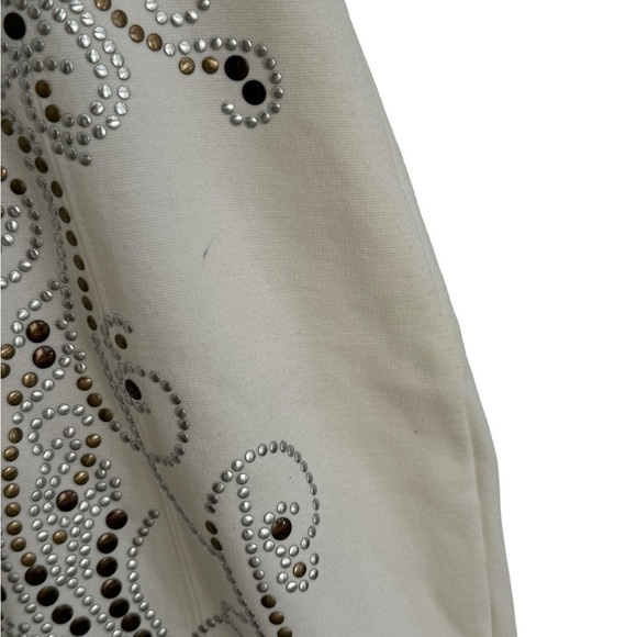 Guess Strapless Embellished Dress White Brown Silver - Picture 5 of 8